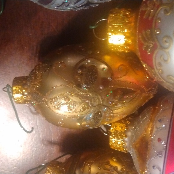 Vintage Bejeweled Fancy Egg shape Christmas Ornaments (6) - Picture 6 of 7